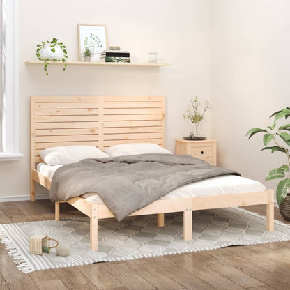 Bedframe Massief Hout 140 x 200 cm Naturel