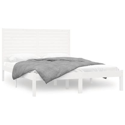 Bedframe Massief Hout 140 x 200 cm Wit