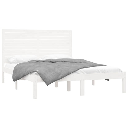 Bedframe Massief Hout 140 x 200 cm Wit