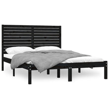 Bedframe Massief Hout 150 x 200 cm Zwart