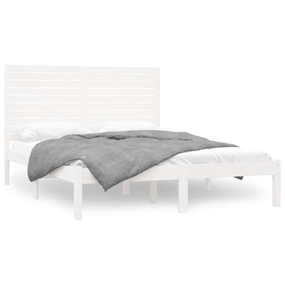 Bedframe Massief Hout 160 x 200 cm Wit
