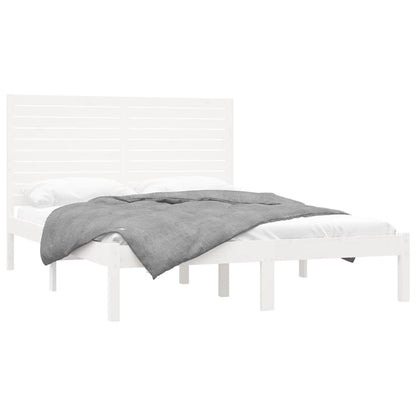 Bedframe Massief Hout 160 x 200 cm Wit