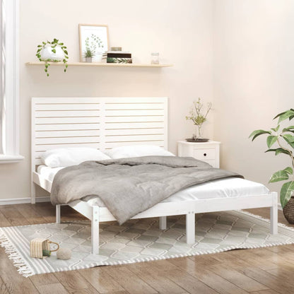 Bedframe Massief Hout 160 x 200 cm Wit