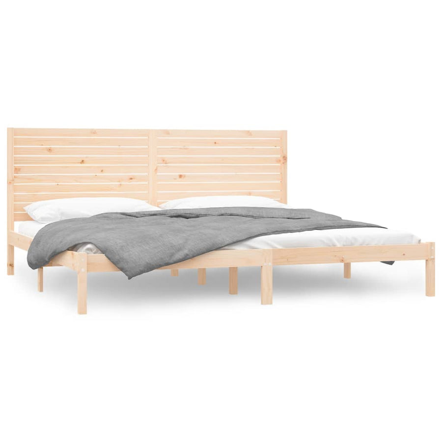 Bedframe Massief Hout 180 x 200 cm Naturel