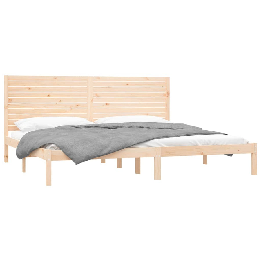 Bedframe Massief Hout 180 x 200 cm Naturel