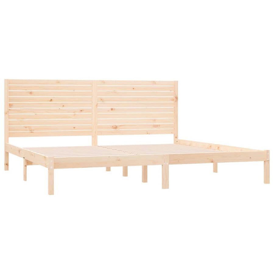 Bedframe Massief Hout 180 x 200 cm Naturel