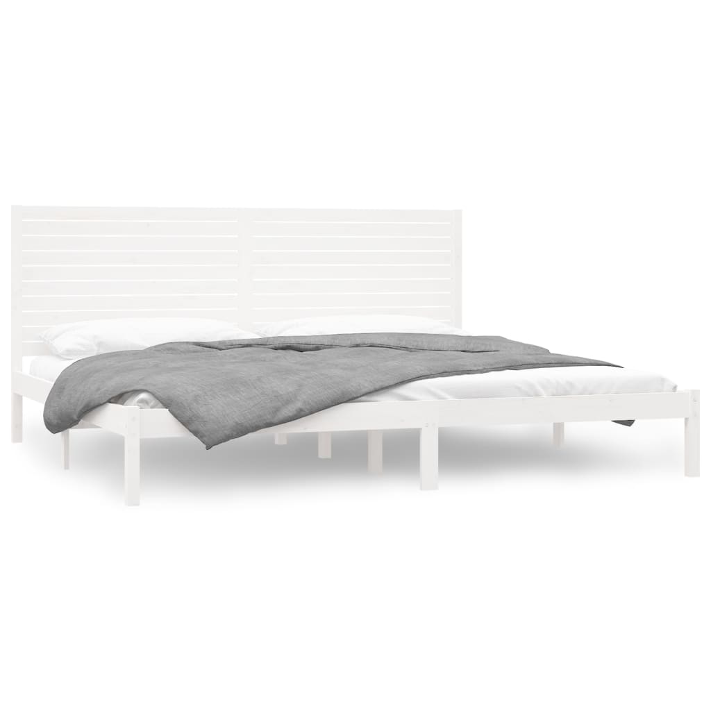 Bedframe massief hout wit 180x200 cm