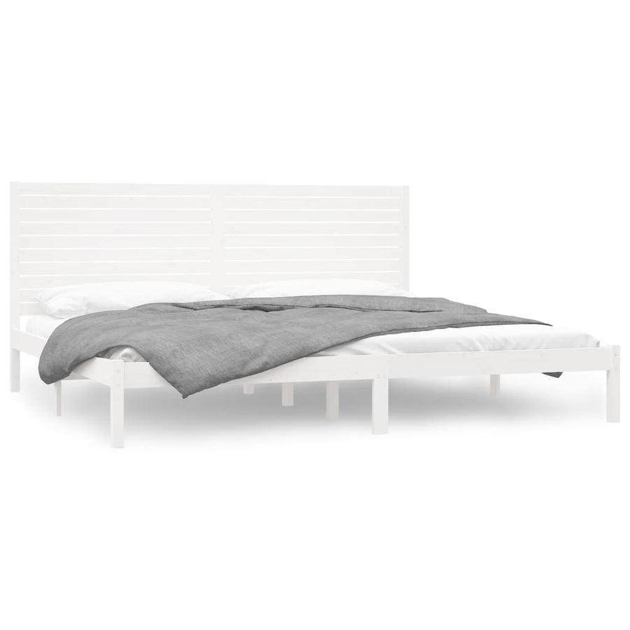 Bedframe massief hout wit 180x200 cm