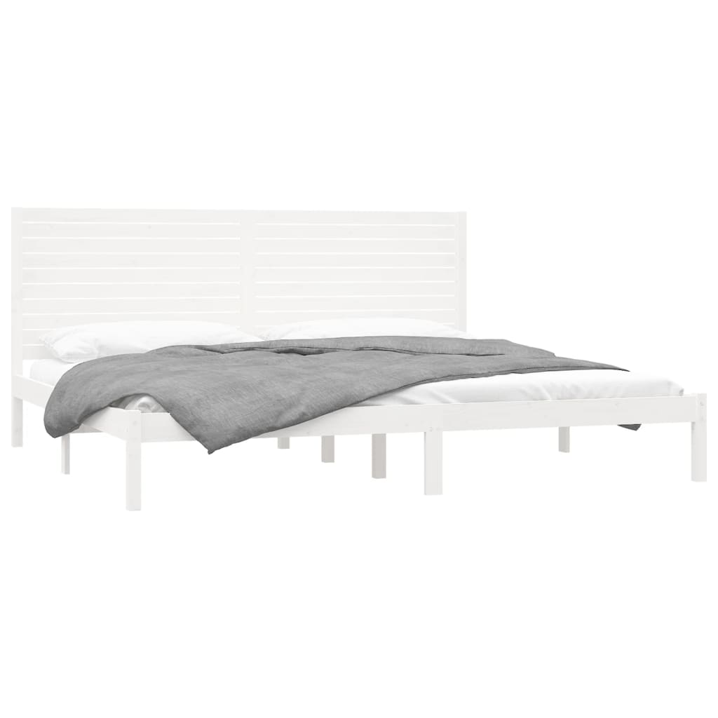 Bedframe massief hout wit 180x200 cm