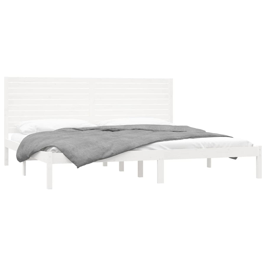 Bedframe massief hout wit 180x200 cm
