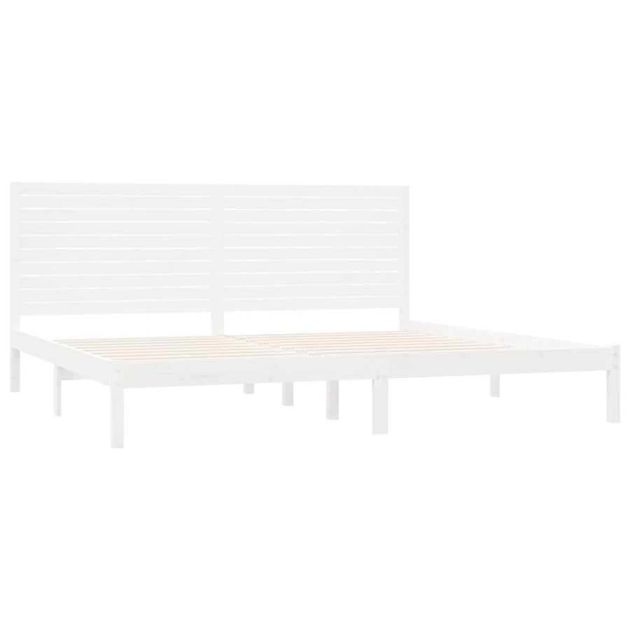 Bedframe massief hout wit 180x200 cm