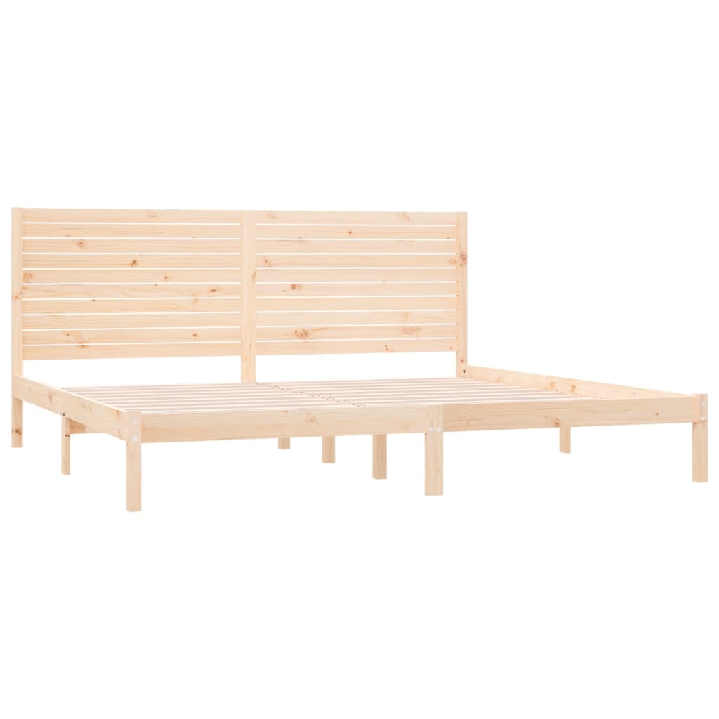 Bedframe Massief Hout 200 x 200 cm Naturel