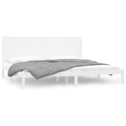 Bedframe Massief Hout 200 x 200 cm Wit
