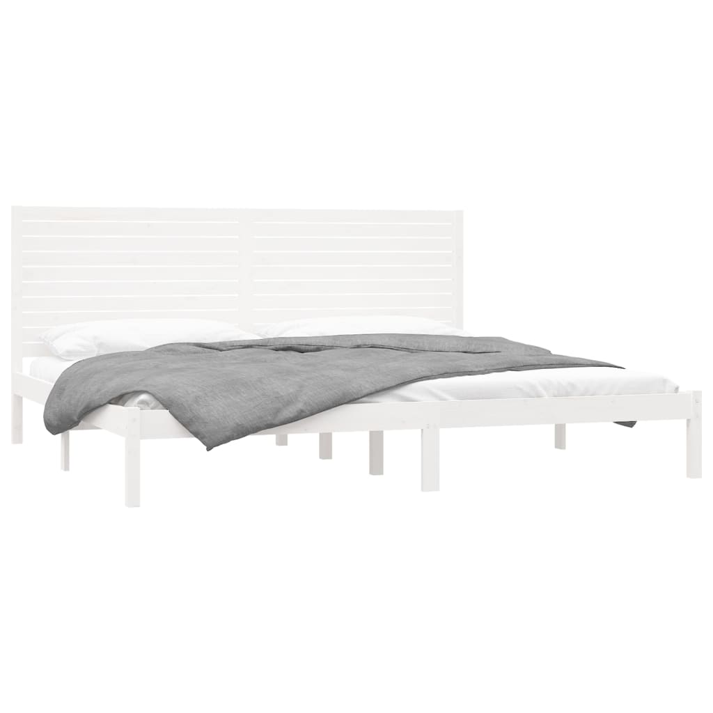 Bedframe Massief Hout 200 x 200 cm Wit