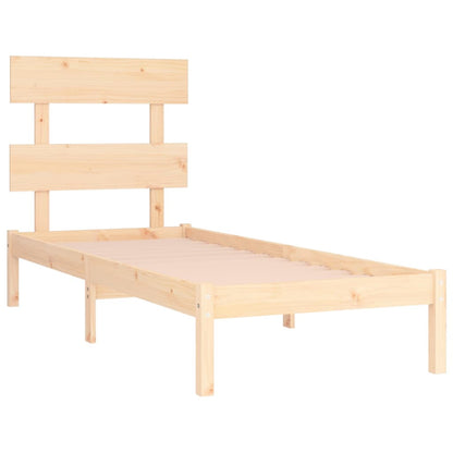 Bedframe Massief Hout 90 x 190 cm Naturel