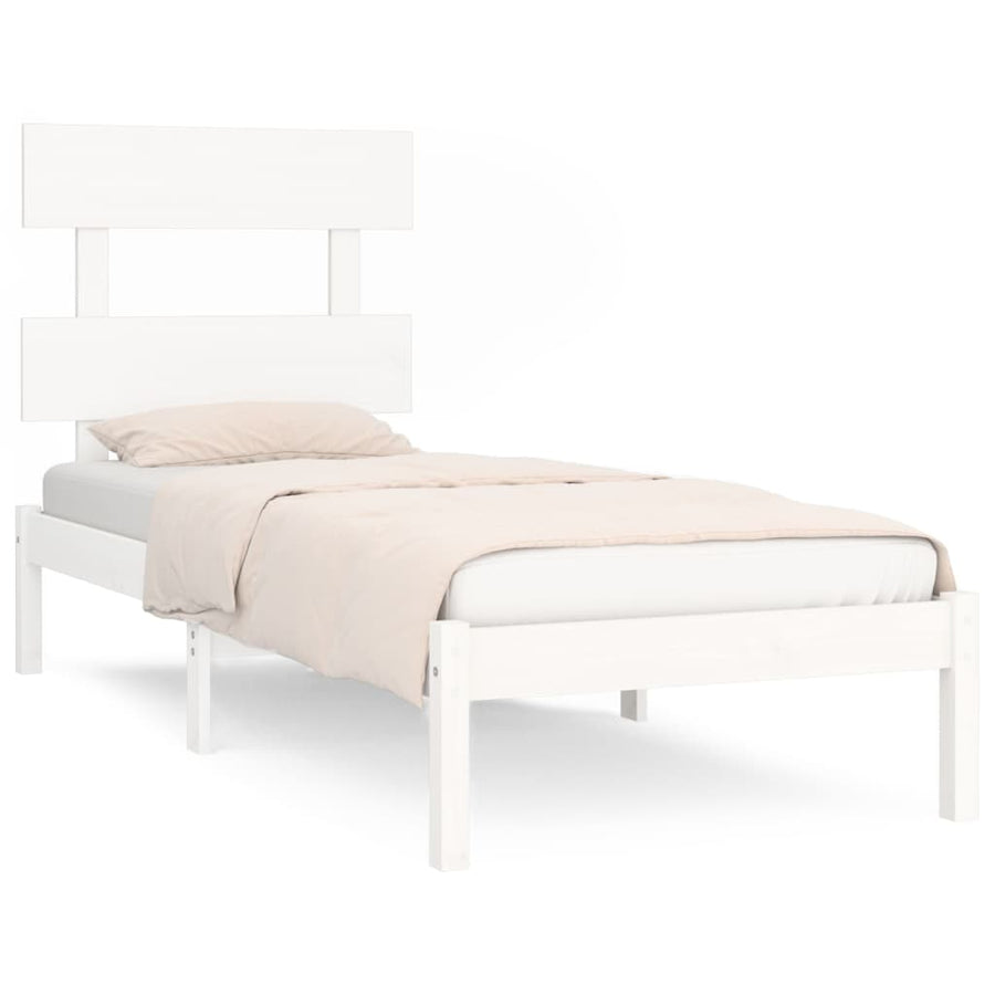 Bedframe Massief Hout 90 x 190 cm Wit