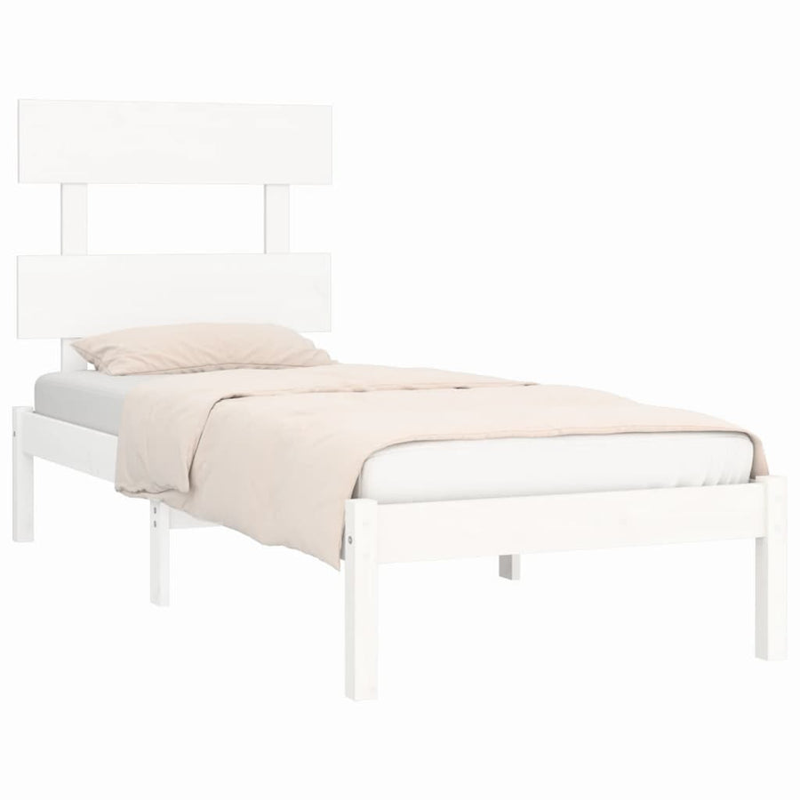 Bedframe Massief Hout 90 x 190 cm Wit