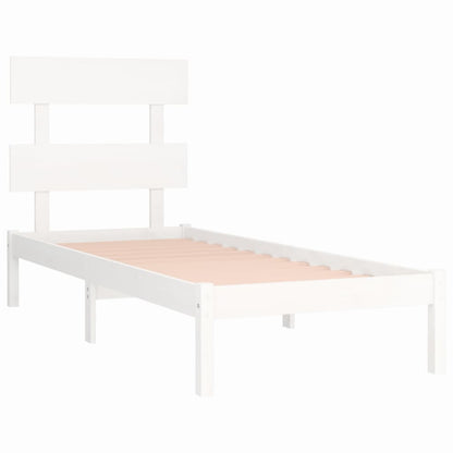 Bedframe Massief Hout 90 x 190 cm Wit