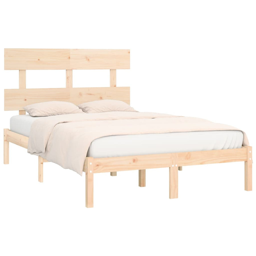 Bedframe Massief Hout Small Double 120 x 190 cm Naturel