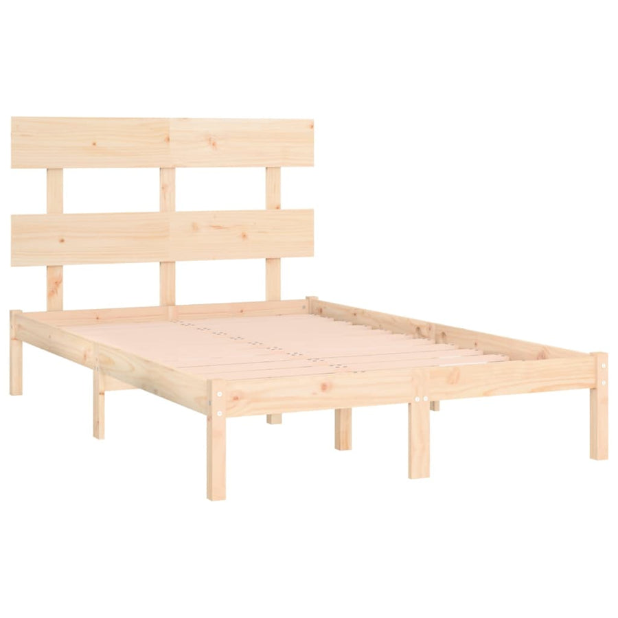 Bedframe Massief Hout Small Double 120 x 190 cm Naturel