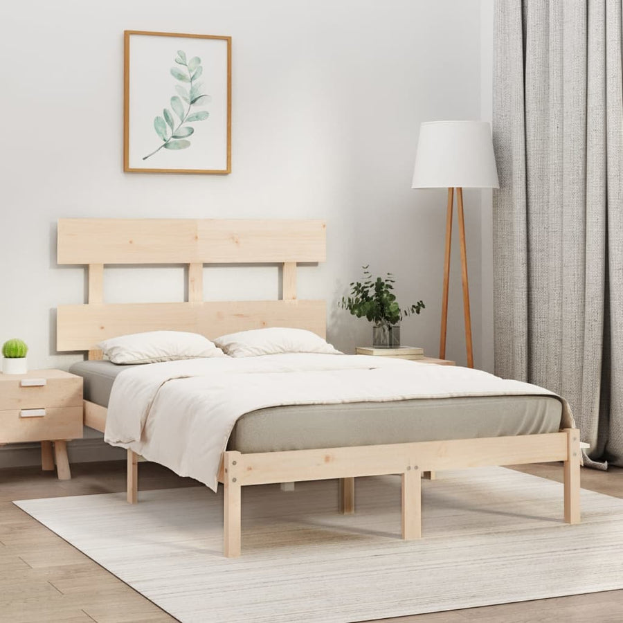 Bedframe Massief Hout Small Double 120 x 190 cm Naturel