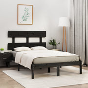 Bedframe massief grenenhout 140x190 cm zwart