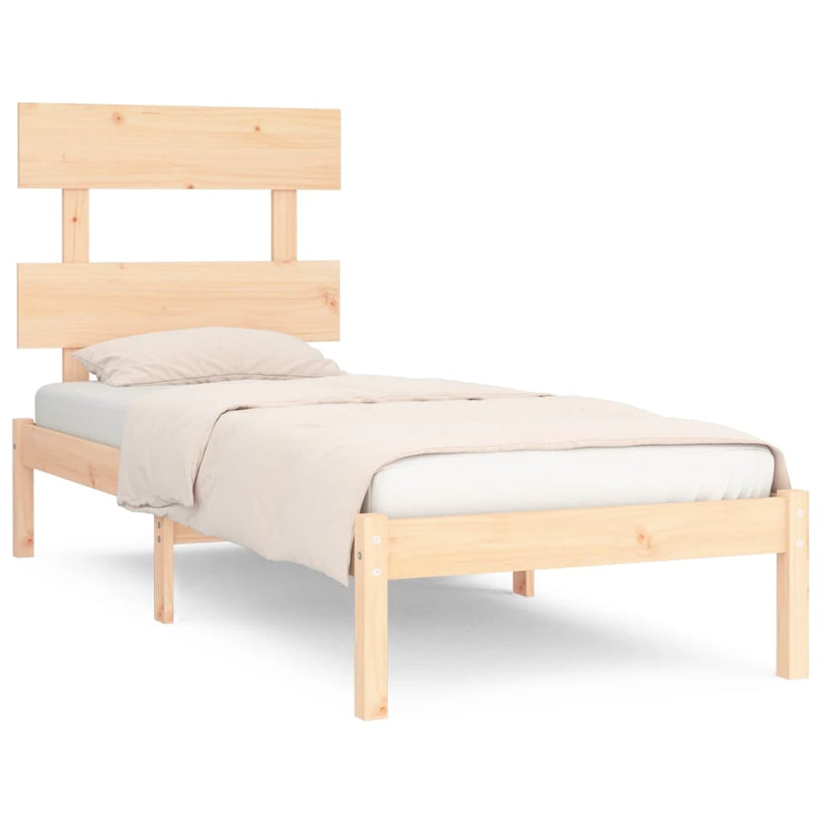 Bedframe Massief Hout 90 x 200 cm Naturel