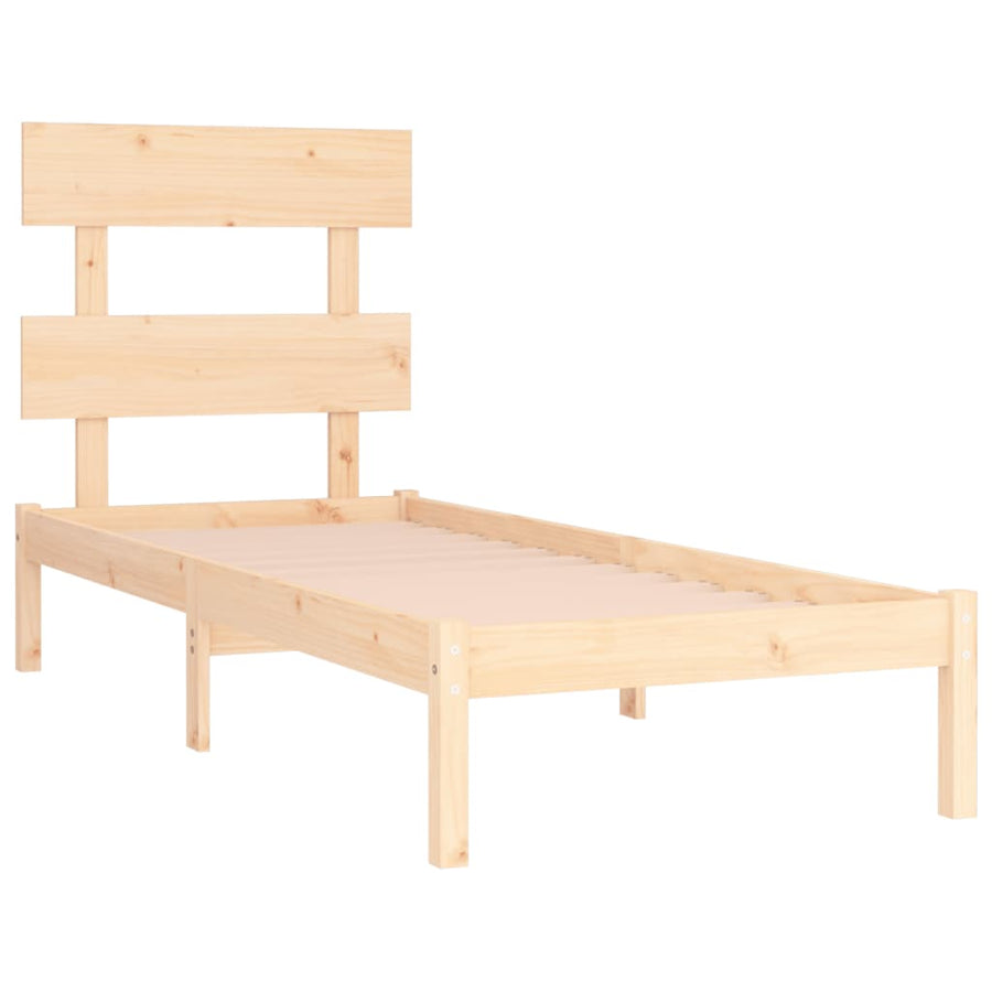 Bedframe Massief Hout 90 x 200 cm Naturel