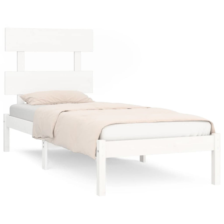 Bedframe Massief Hout 90 x 200 cm Wit