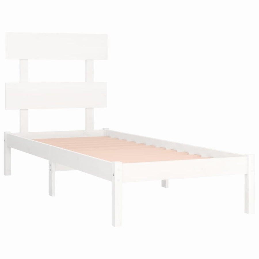 Bedframe Massief Hout 90 x 200 cm Wit