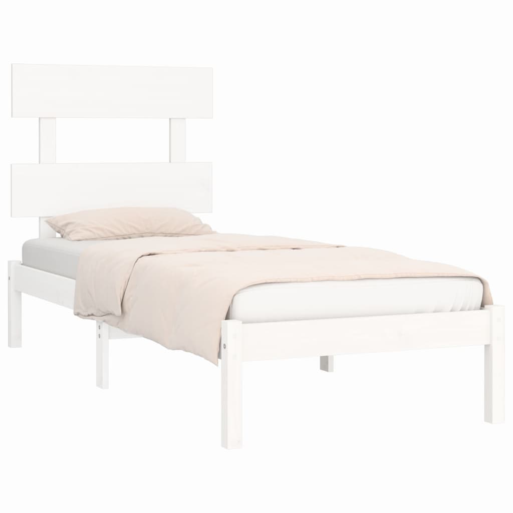 Bedframe Massief Hout 100 x 200 cm Wit