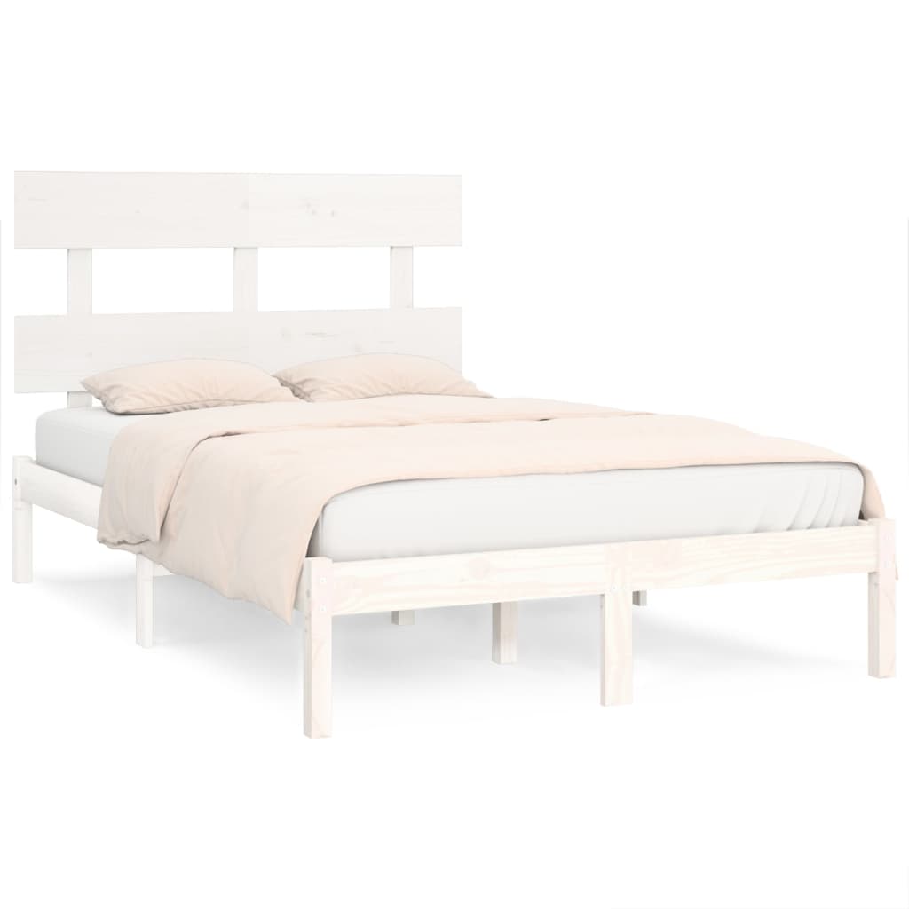 Bedframe Massief Hout 120 x 200 cm Wit