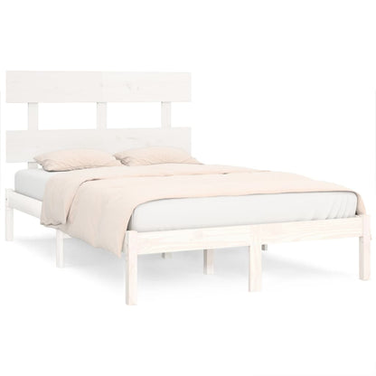 Bedframe Massief Hout 120 x 200 cm Wit