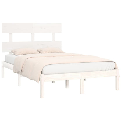 Bedframe Massief Hout 120 x 200 cm Wit