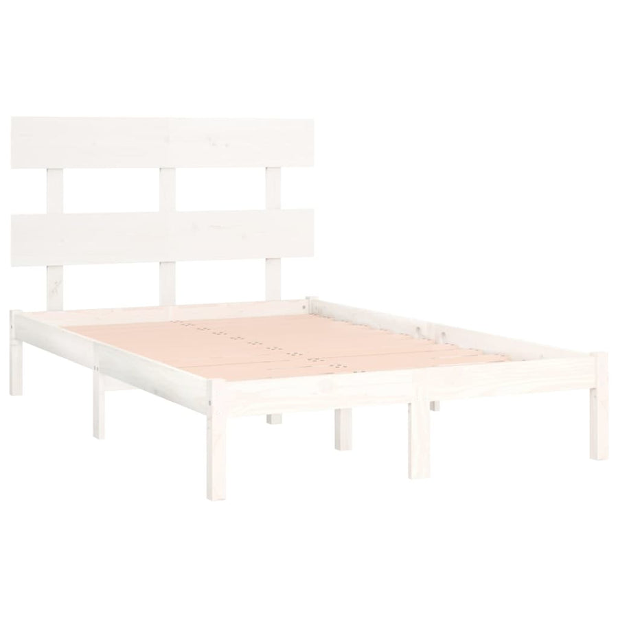 Bedframe Massief Hout 120 x 200 cm Wit