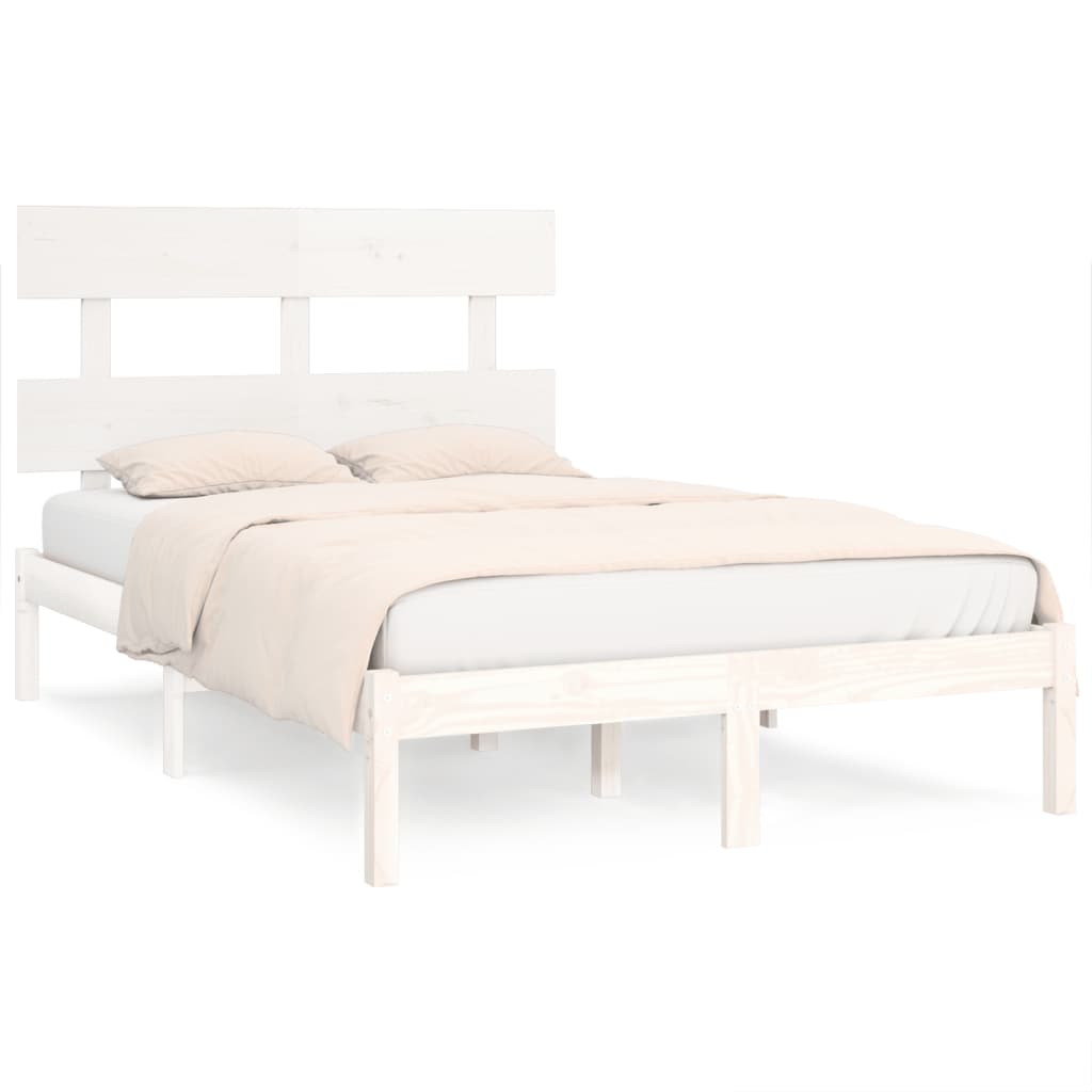 Bedframe Massief Hout 160 x 200 cm Wit
