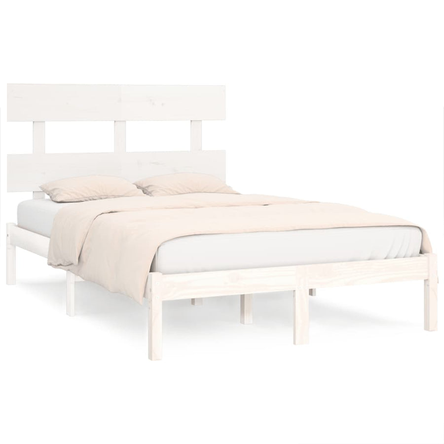 Bedframe Massief Hout 160 x 200 cm Wit