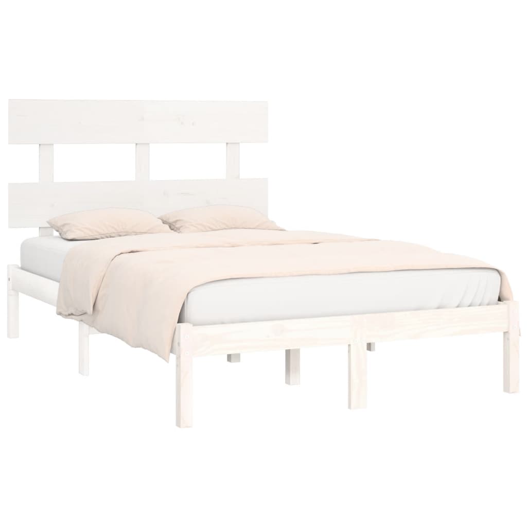 Bedframe Massief Hout 160 x 200 cm Wit
