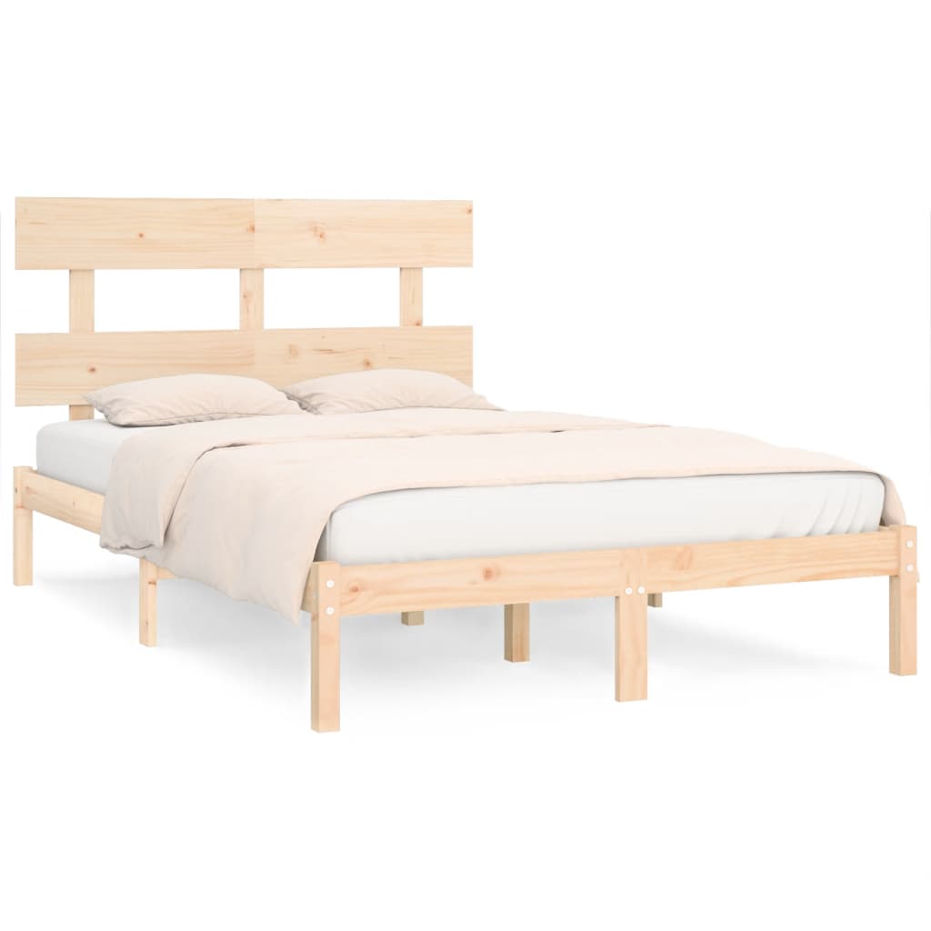 Bedframe Massief Hout 180 x 200 cm Naturel