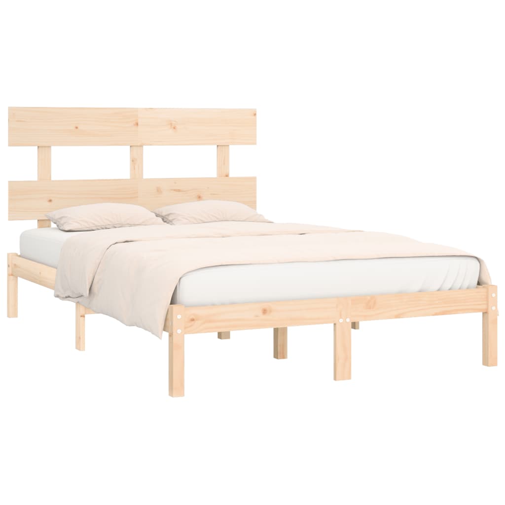 Bedframe Massief Hout 180 x 200 cm Naturel