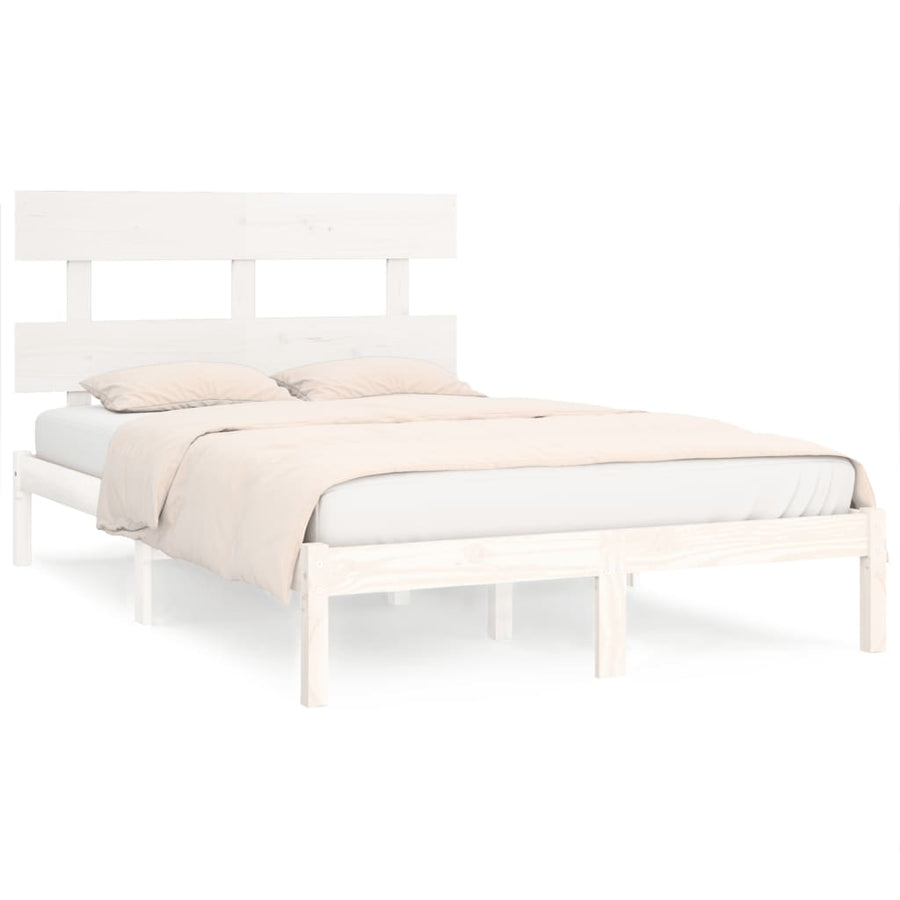 Bedframe Massief Hout 180 x 200 cm Wit