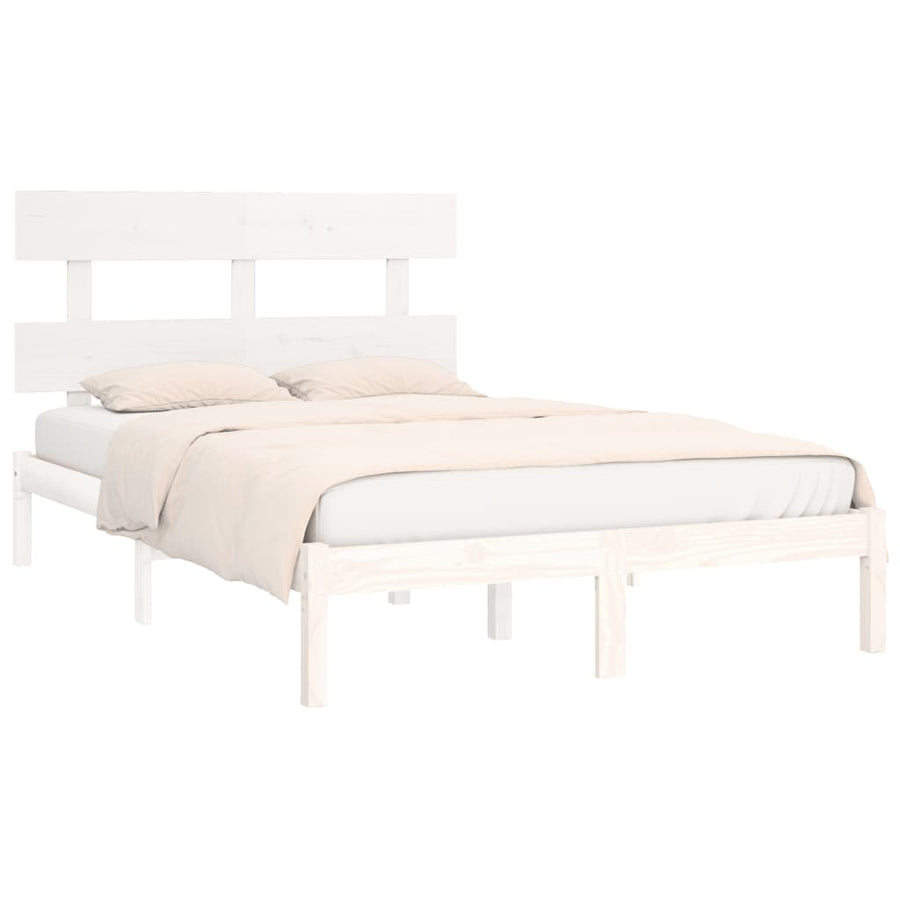 Bedframe Massief Hout 180 x 200 cm Wit