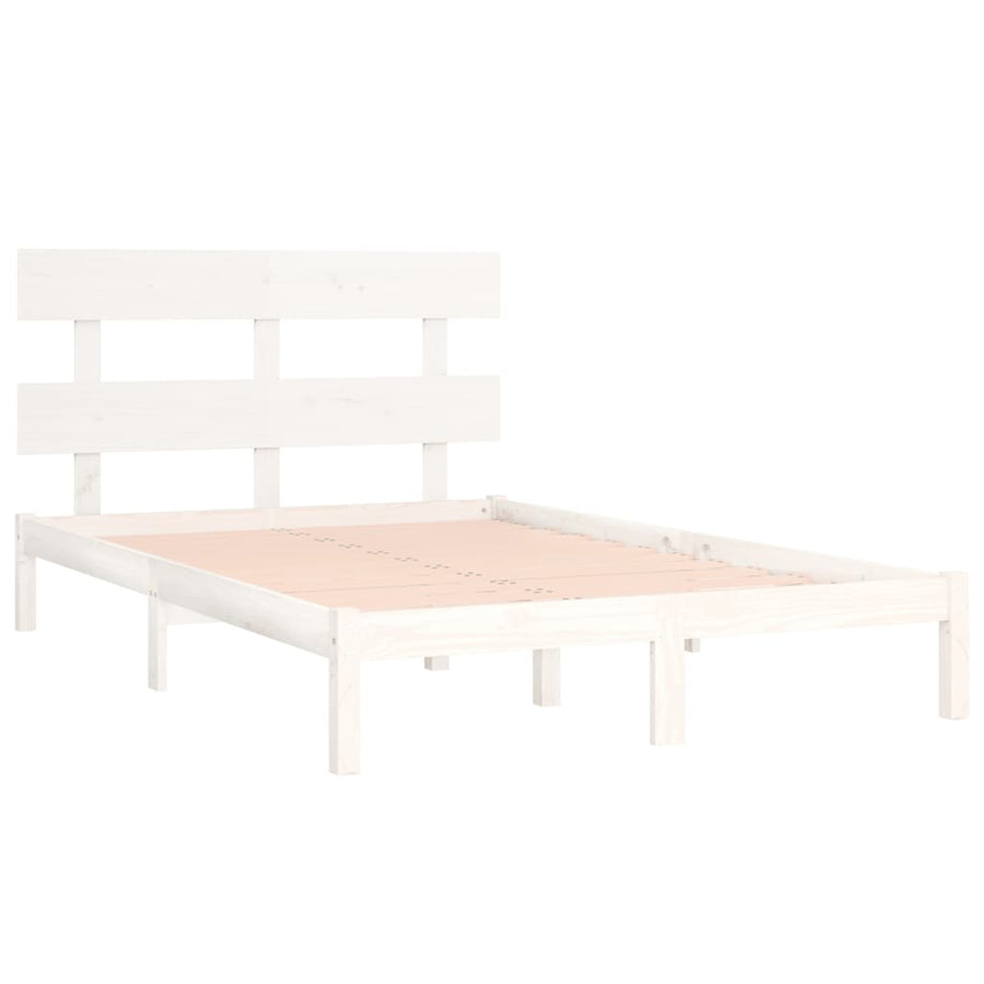 Bedframe Massief Hout 180 x 200 cm Wit
