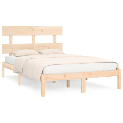 Bedframe Massief Hout 200 x 200 cm Naturel