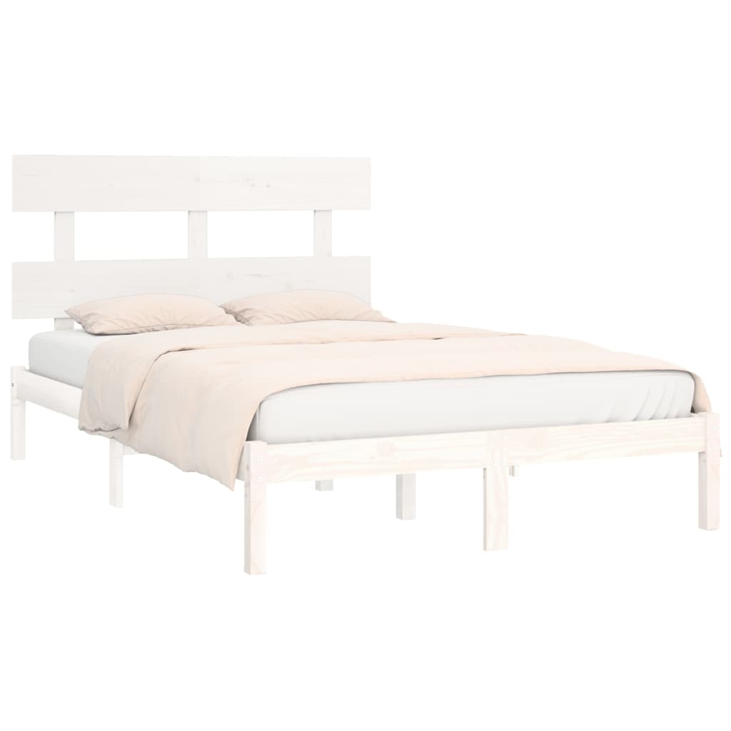 Bedframe Massief Hout 200 x 200 cm Wit