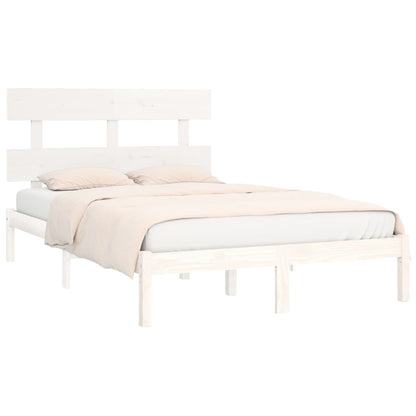 Bedframe Massief Hout 200 x 200 cm Wit