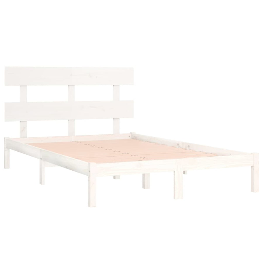 Bedframe Massief Hout 200 x 200 cm Wit