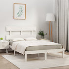 Bedframe massief grenenhout wit 200x200 cm