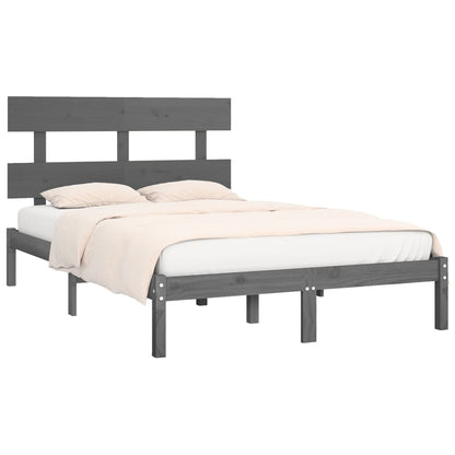 Bedframe Massief Hout 200 x 200 cm Grijs