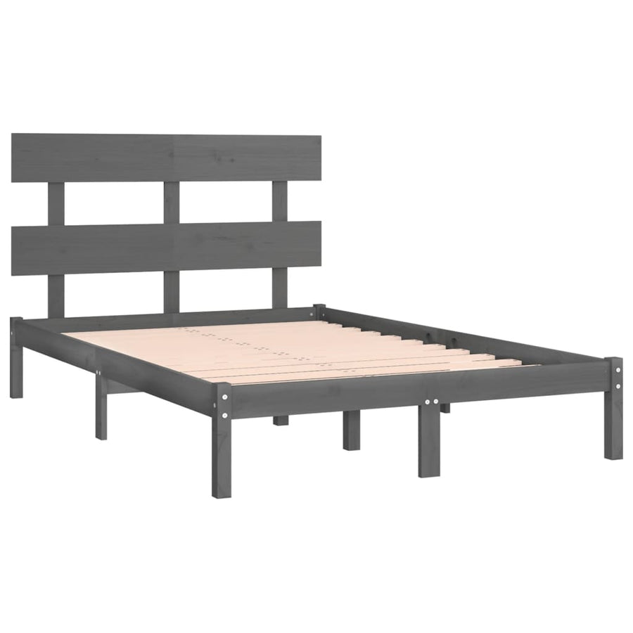 Bedframe Massief Hout 200 x 200 cm Grijs